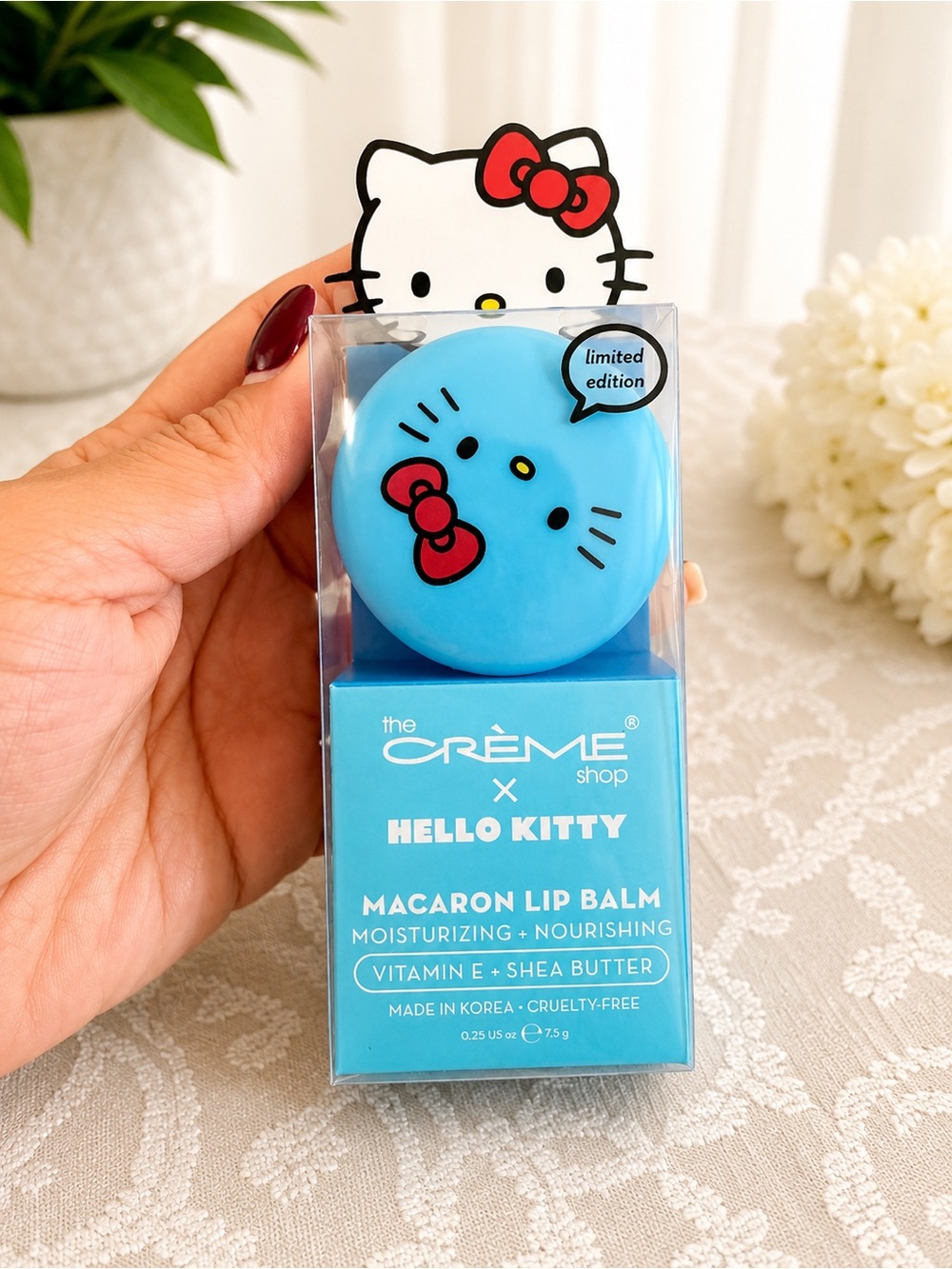The Crème Shop x Hello Kitty Blue Macaron Lip Balm Limited Edition